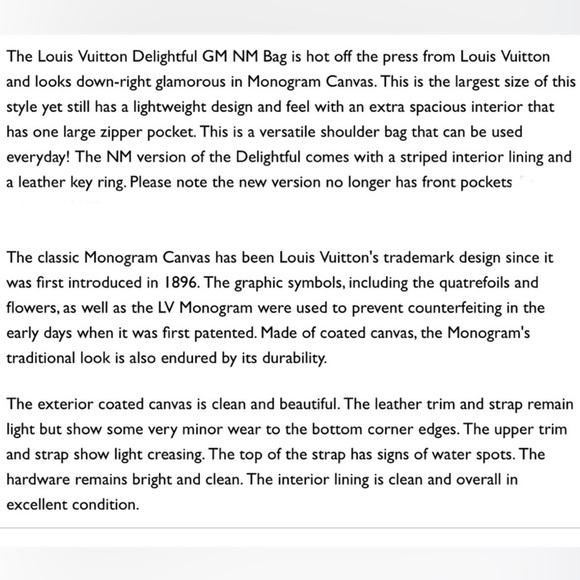 Authentic LOUIS VUITTON Monogram Delightful GM NM Discontinued Model - Picture 15 of 16